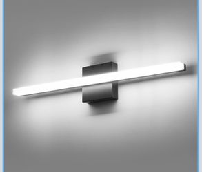 24 Inch Black Vanity Lights For Bathroom Mirror Lighting Fixtures Gentle, 14W Modern Long Linear Restroom Wall Lamps Bar LED Lampara Para Baño Sobre E