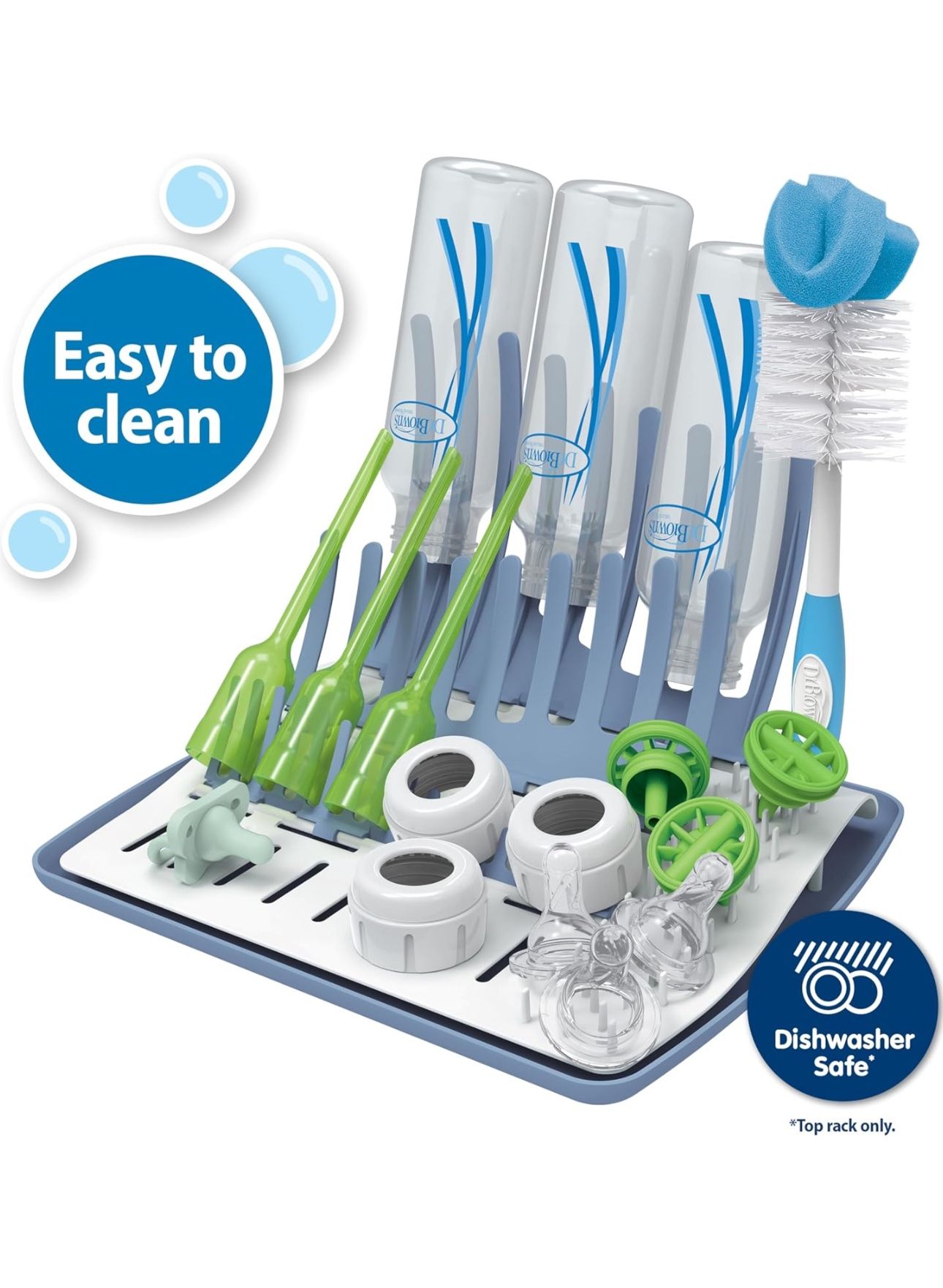 Dr. Brown's Folding Baby Bottle Drying Rack for Easy Storage, Dry Nipples, Pacifiers and Other Baby Essentials, BPA-free
