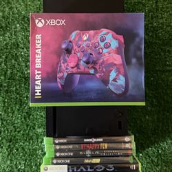 Xbox Series X With Heart Breaker Controller + 6 Games USED But Works Perfectly
