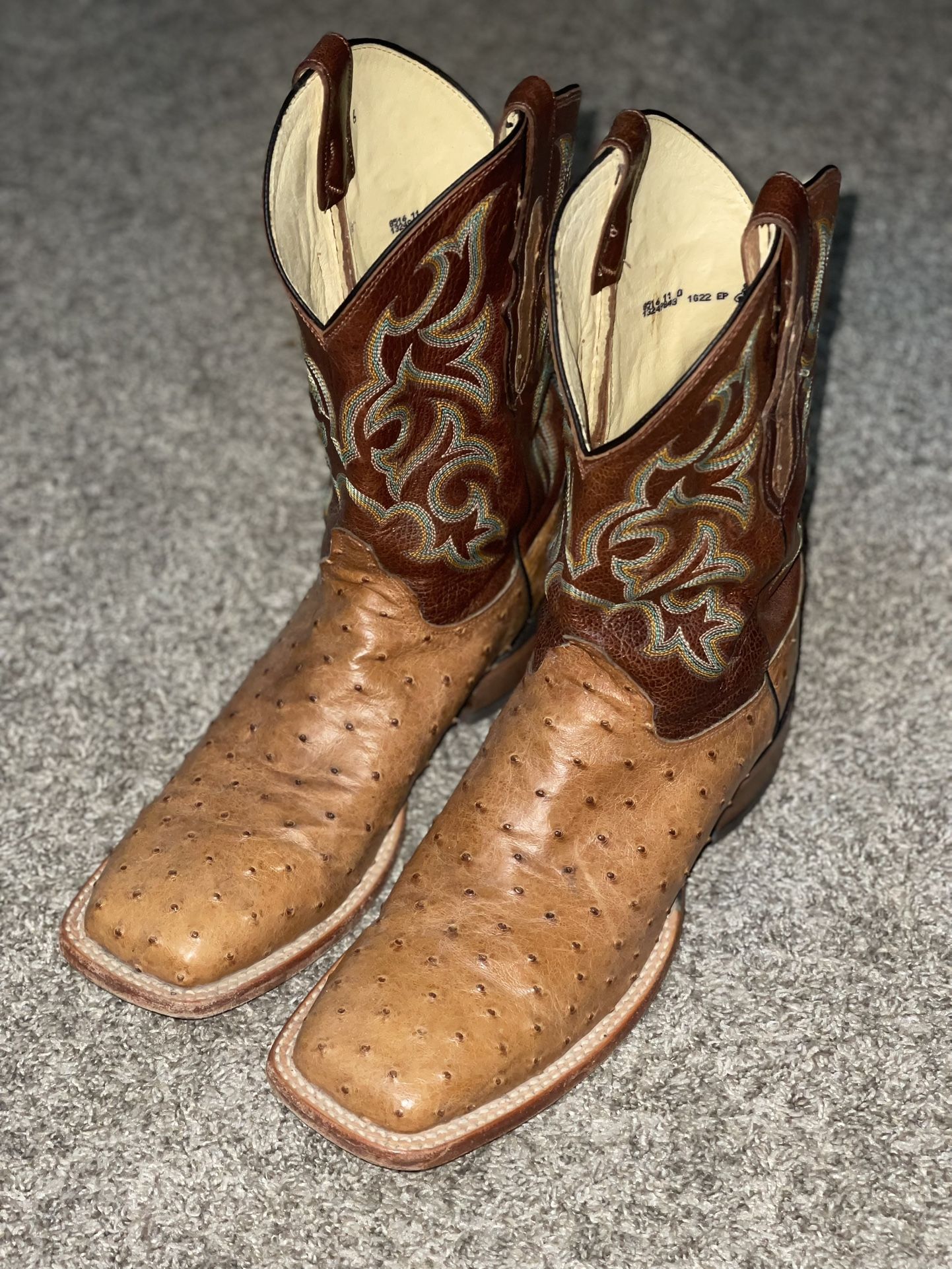 Justin Full Quill Ostrich Men’s Boots 