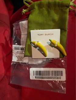 Tory Burch Banana Earrings — New with Tags, Velvet Dust Bag