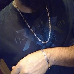14k White Gold Chain And Bracelet 28 Grams Total$1800 