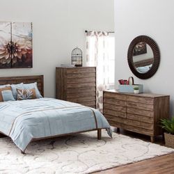 NEW Solid Wood 6-Drawer Dresser + Matching Nightstand – $375