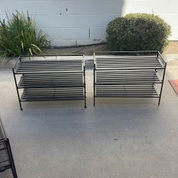 2 Black Shoe Racks 