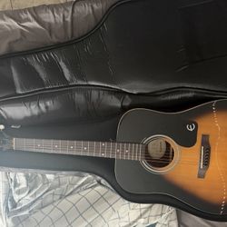 Epiphone DR-100 VS acoustic guitar with case