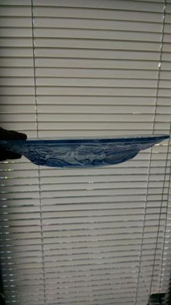 Vintage blue tint embossed fruit bowls