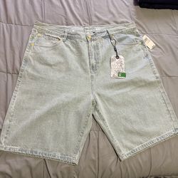 LGR Lifted Research Group True Straight Jean Shorts #0001947 Size 40