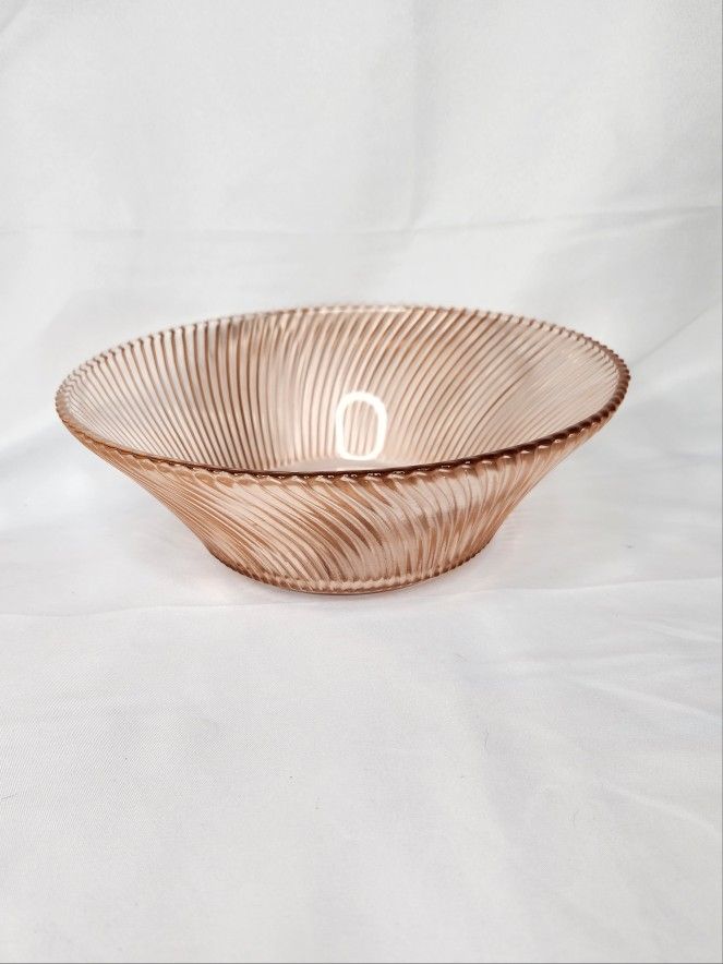 VTG 1930'S Federal Pink Depression Glass DIANA Swirl serving bowl spiral .