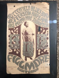 1966 Fillmore Psychedelic Rock Concert Poster Wes Wilson