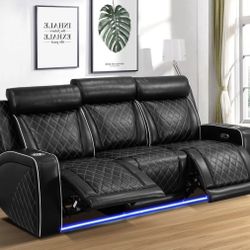 Power Electric Black Leather Couch And Live Seat Black Friday 