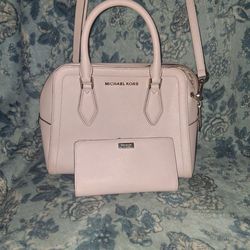 MATCHING SET of 2: MICHAEL KORS Purse & KATE SPADE Wallet Set 
Pink• Great Condition • Coordinated Pair