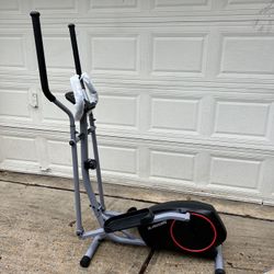 Foldable Magnetic Elliptical Training Machine Cross Trainer with Heart Rate Sensor & LCD Monitor, Smooth Quiet Driven for Home Gym Office 12.2" Stride