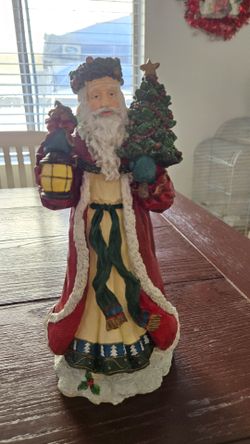 Santa Claus with Christmas Tree and Lantern