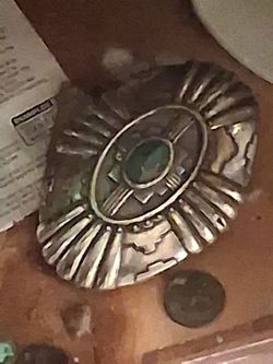 Native silver and turqouise belt buckle 2 of them