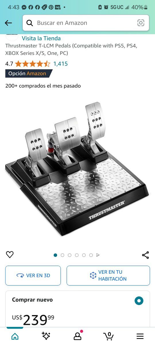 Thrustmaster T-LCM Pedals (Compatible with PS5, PS4, XBOX Series X/S, One, PC)