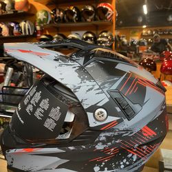 New Matte Red Dot Off Road Dual Sport Adventure Helmet $120