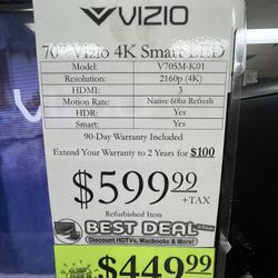 CHEAP 70" VIZIO 4K LED HDR SMART