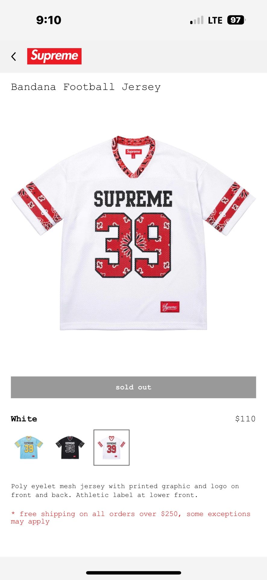 Supreme Bandana Football Jersey