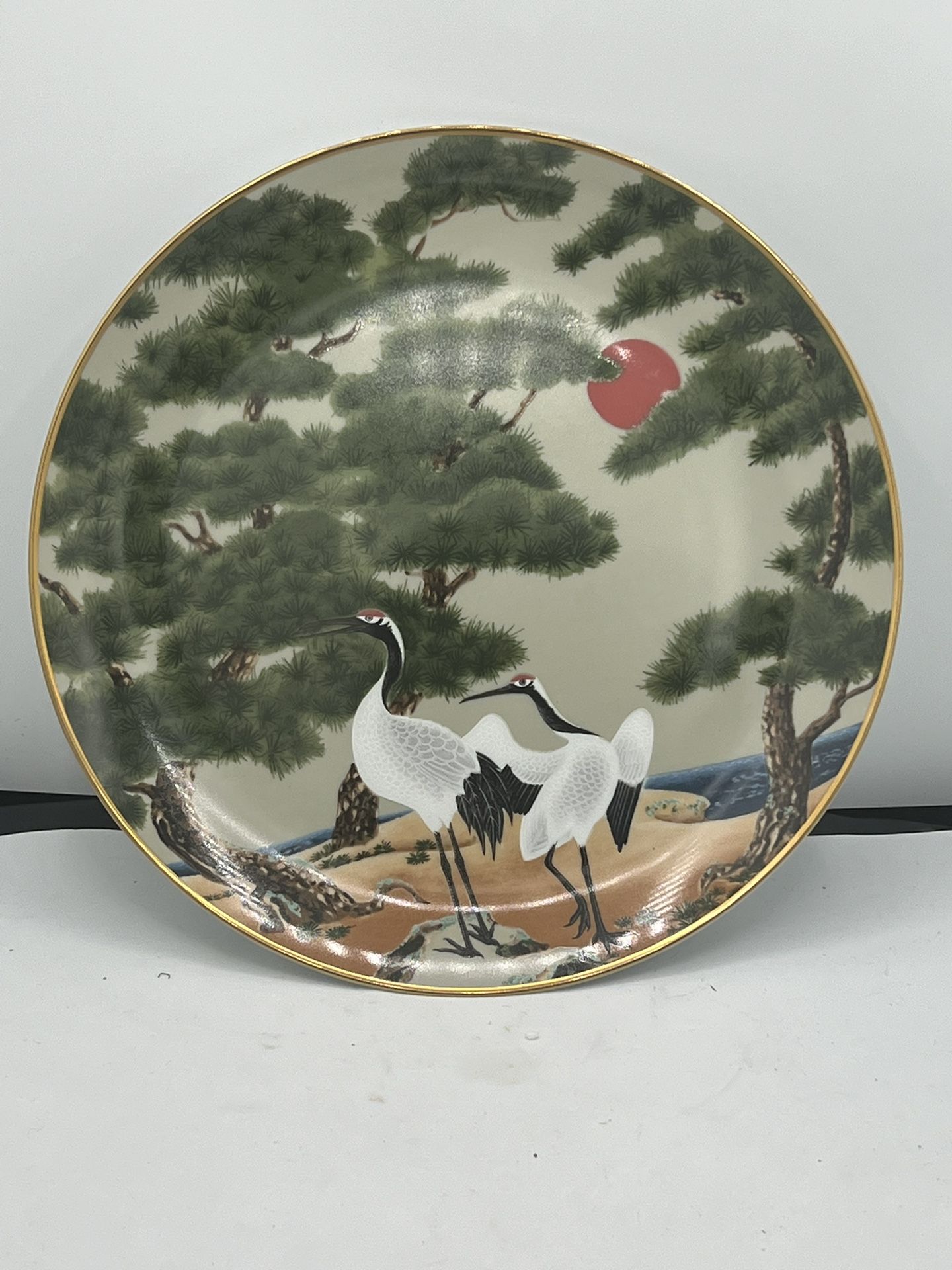 VTG Naoka Nobata Plate 1979 Franklin Mint Porcelain Japan Decorative Birds Crane This vintage collector plate features a beautiful design of decorat