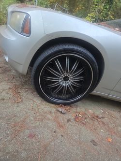 22 Inch Rims And Tires 5 Lug Double Pattern... With Adapters To Fit A 2008 Dodge Charger $600 o.b.o