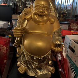 32 In Tall Gold Buddha Statue 