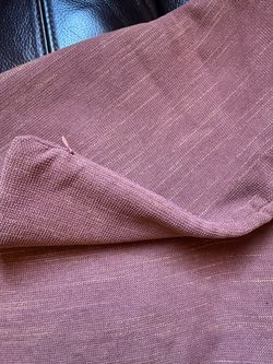 Soft textured 2 pillow covers in a mauve  gold shade. Subtle gold throughout. Lightweight pillow covers for large pillows 26x26. Versatile for styling