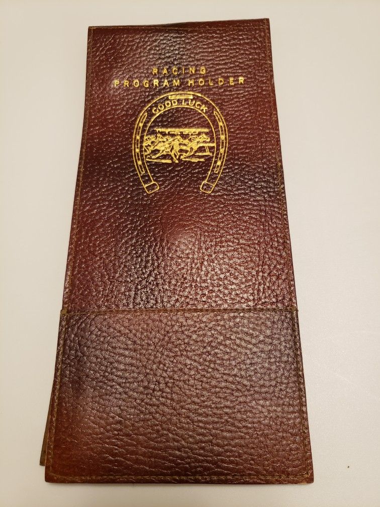 Vintage Faux Leather Racing Program Holder Betting Organizer