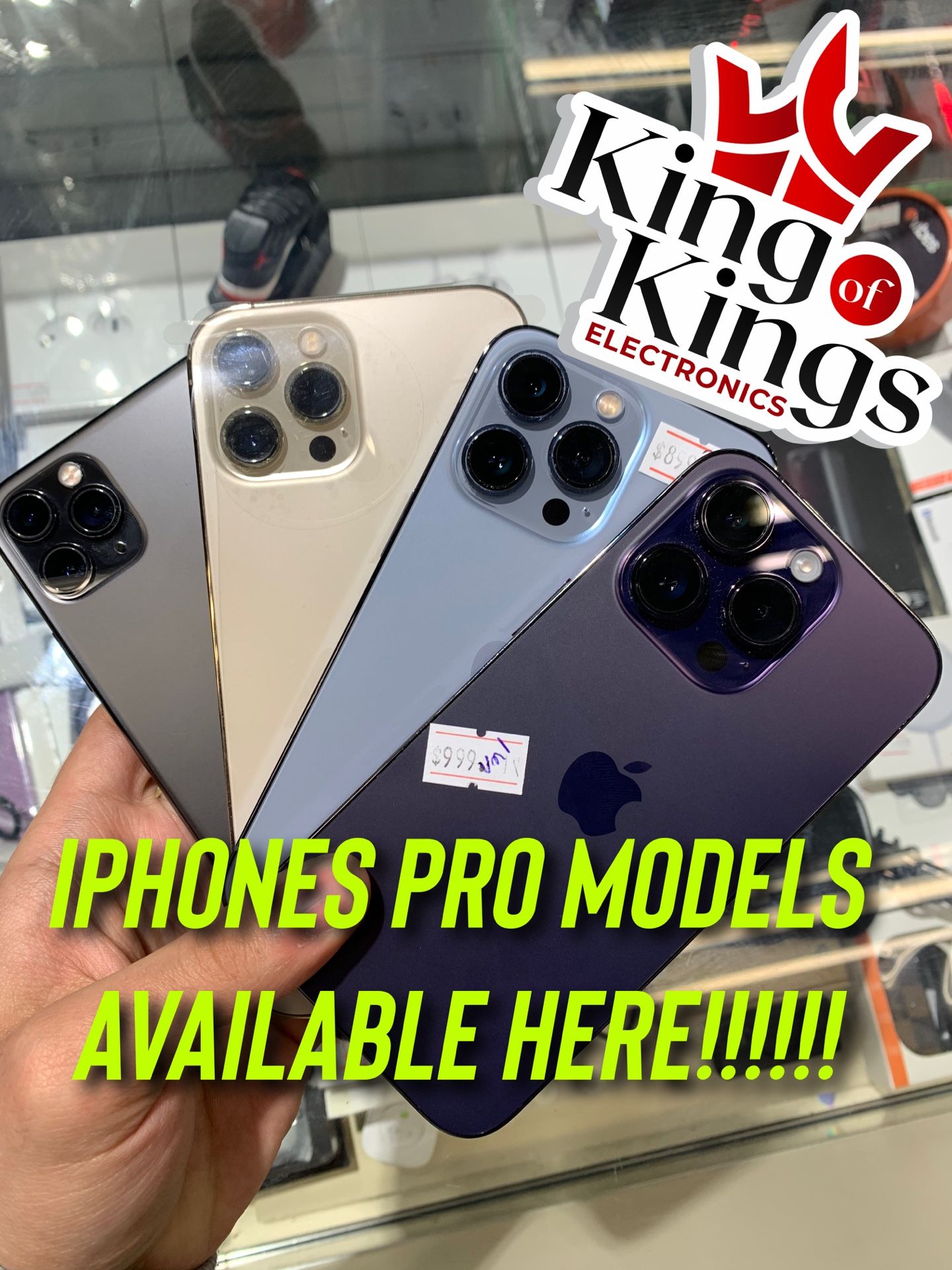 IPHONES PRO MODELS AVAILABLE HERE!!!!!!!!