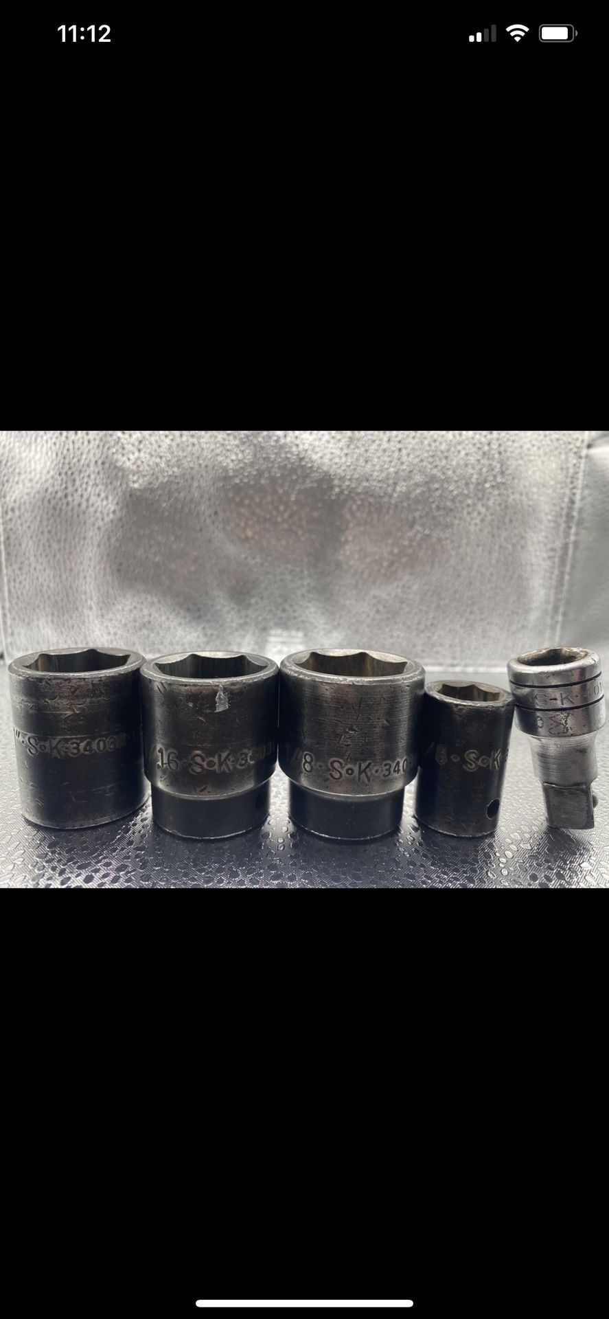 Bundle Lot Of 5 SK Tools USA 1/2" Drive 1" 6 Point Standard Impact Socket 34032