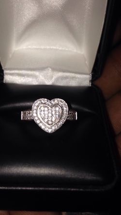 Heart shaped ladies ring genuine diamonds