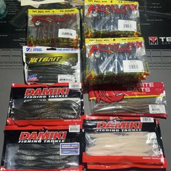 Assortment Of Soft Plastic Fishing Lures 