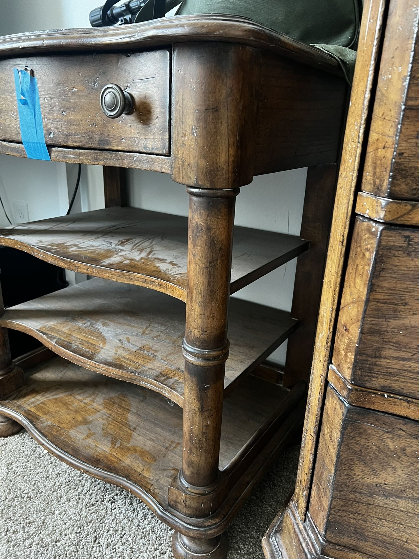Open Wood Side Table