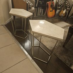 Side End Tables White Marble Granate 