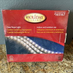 Christmas Clear Rope Lights NWT 18 Ft Indoor Outdoor 