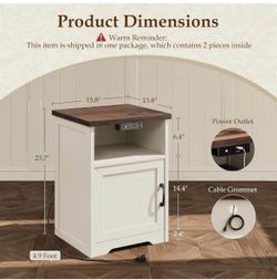 New Farmhouse LED Nightstands Set of 2 | Charging Station