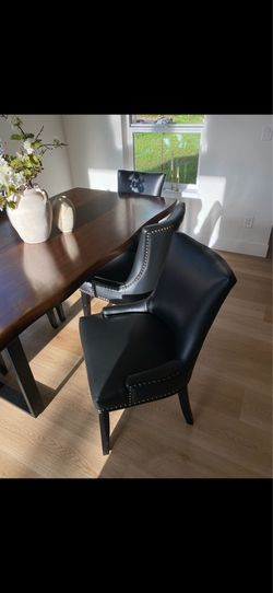 Modway Marquis Faux Black Leather Set of 6 Dining Chair