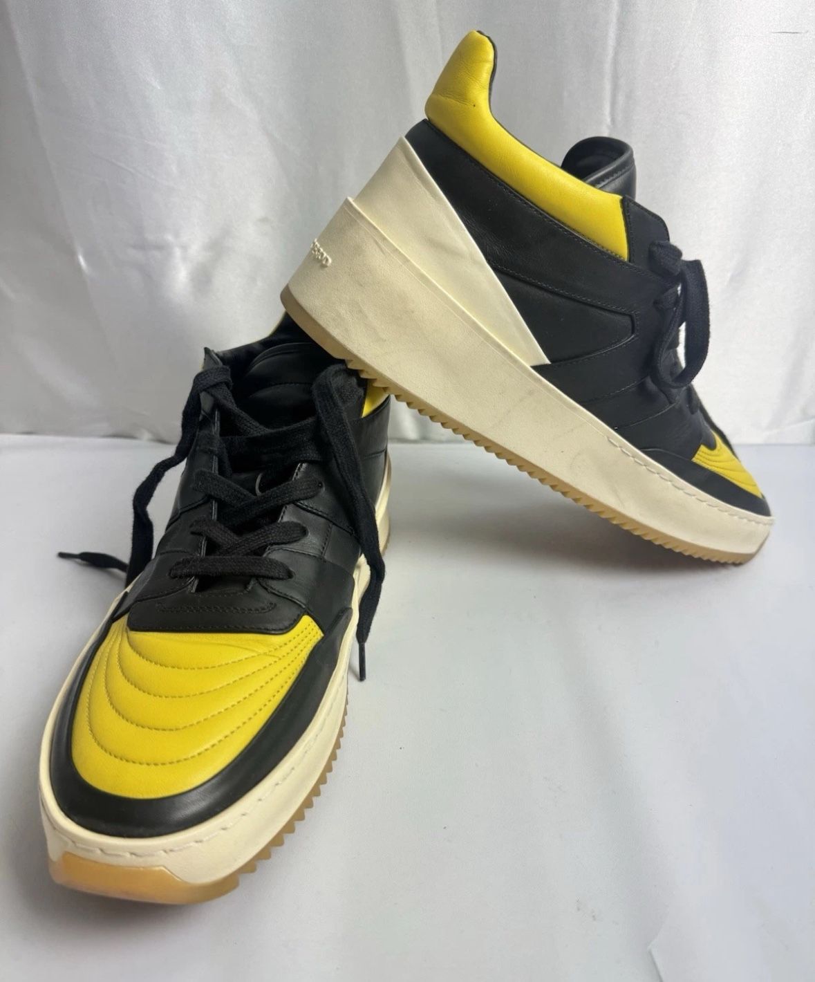 Fear of God Sneakers Size 41 Yellow Black Leather Made in Italy Rare