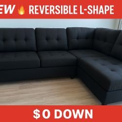 New Clearance Sale ⭐️ Beautiful New Modern L-Shape Sectional Sofa ⭐️ Finance With $0 Down ⭐️ Shop Now Pay Later 