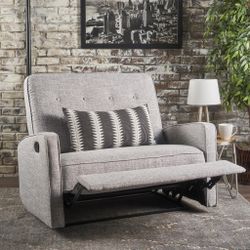 Christopher Knight Buttoned Fabric Reclining Loveseat