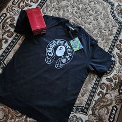 Bape tee size small and baccarat cologne.