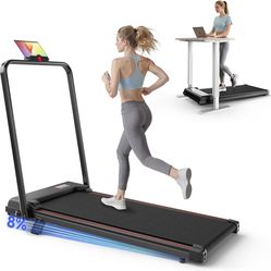 New in the box Walking Pad Treadmill with Handle Bar, Walking Pad with Incline 8%, 2.5HP Quiet Under Desk 330 lbs 2 in 1Treadmills for Home and Office