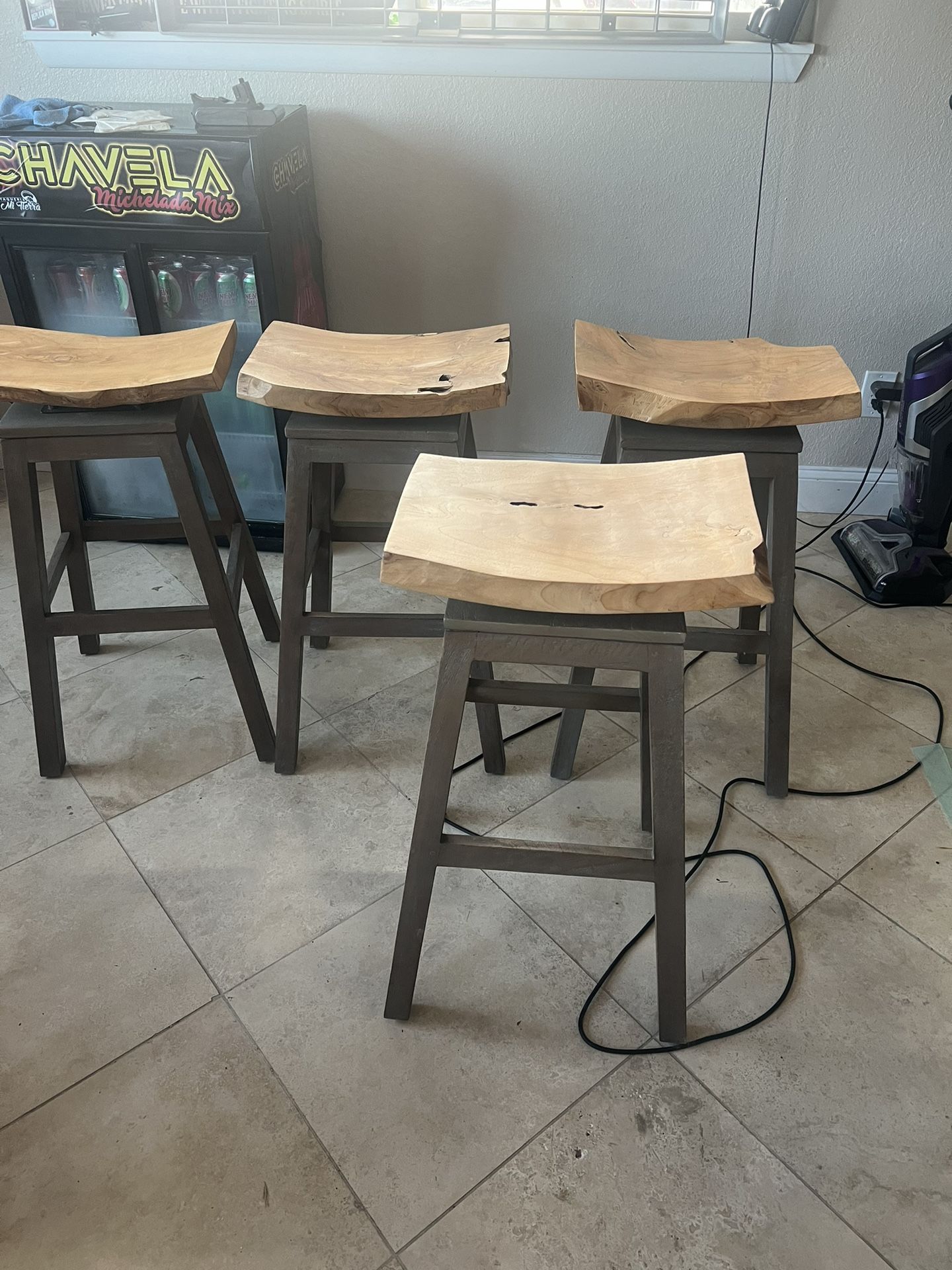 Live Edge Solid Wood Bar Stools