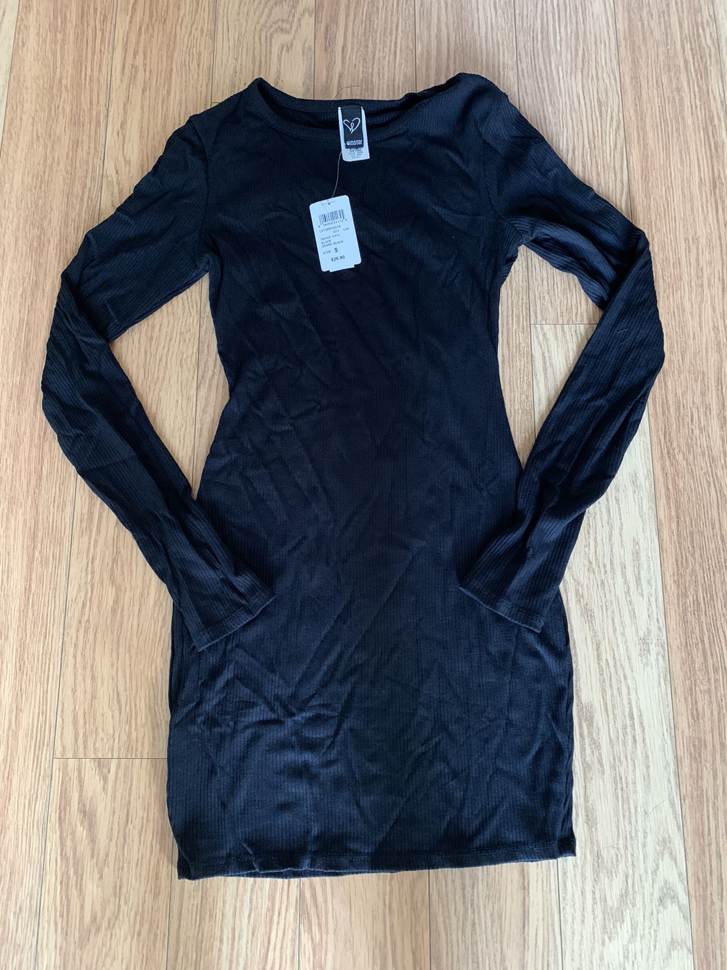 Windsor Knit Mini Dress (Black)