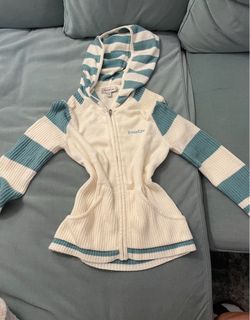 VINTAGE BEBE SWEATER , size small, color teal/offwhite