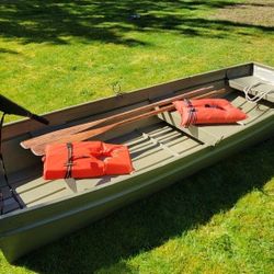 10' Aluminum Jon Boat With 34lb Thrust MotorGuide Electric Motor 