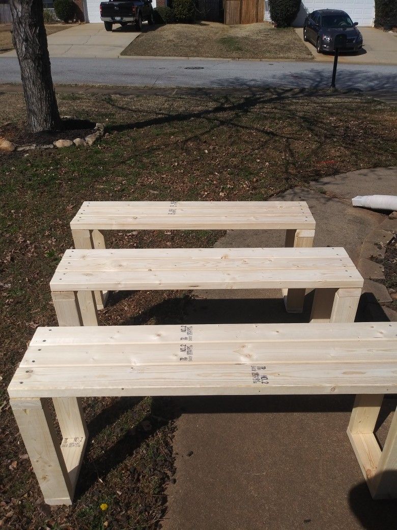 3 Benches 60 Dollars Each Solid Wood Spring Time