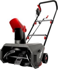 MK 16-Inch Electric Walk-Behind Snow Blower with LED Light, Electric Snow Blower with 13-Amp Motor, Directional Chute Control, Black