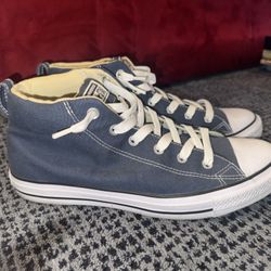 Blue Converse Mids 