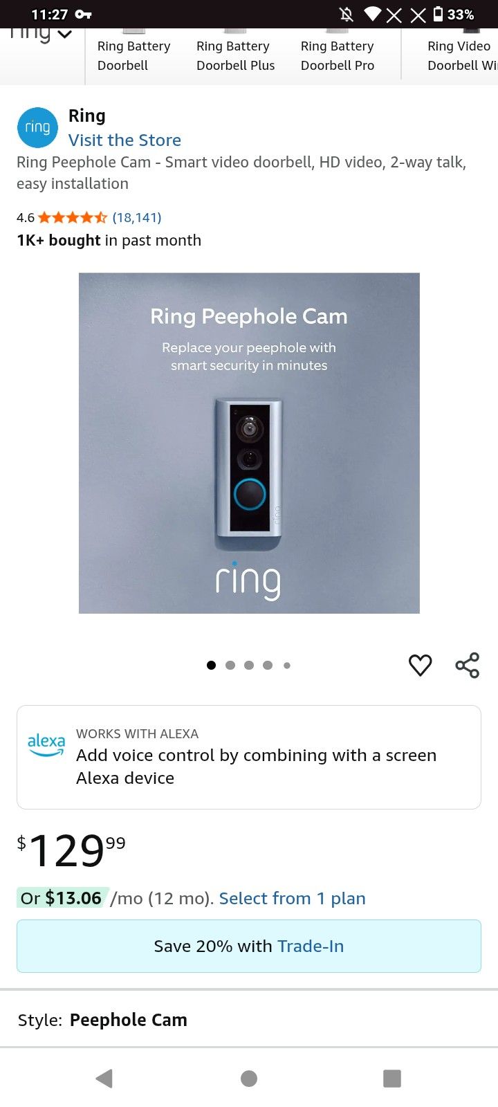 Ring Peephole Cam Brand New