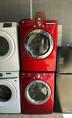 LG Front Load Set Red - Energy Efficient Stackable